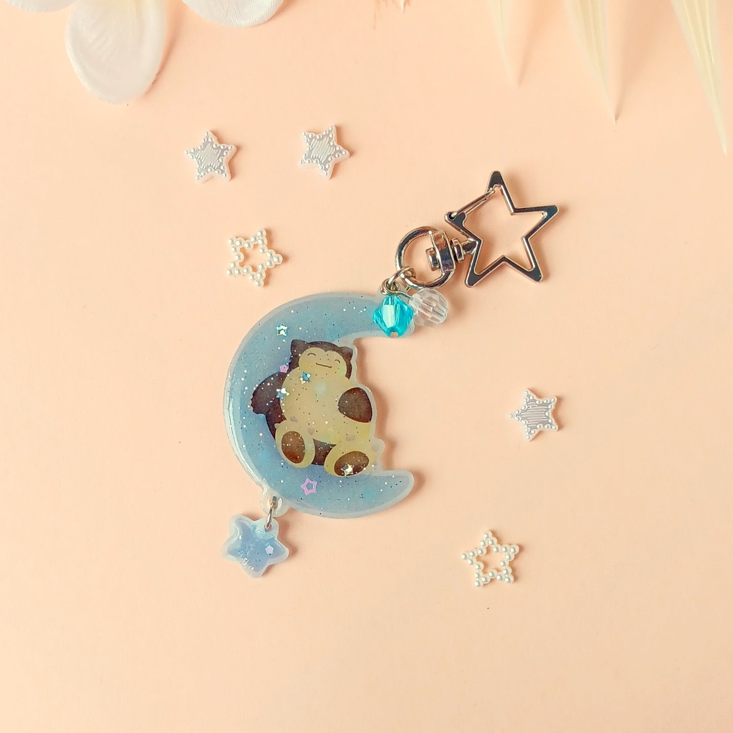 Snorlaxing on the Moon Keychain