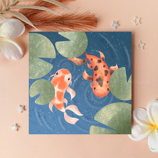 Koi Fish Blue Art Prints