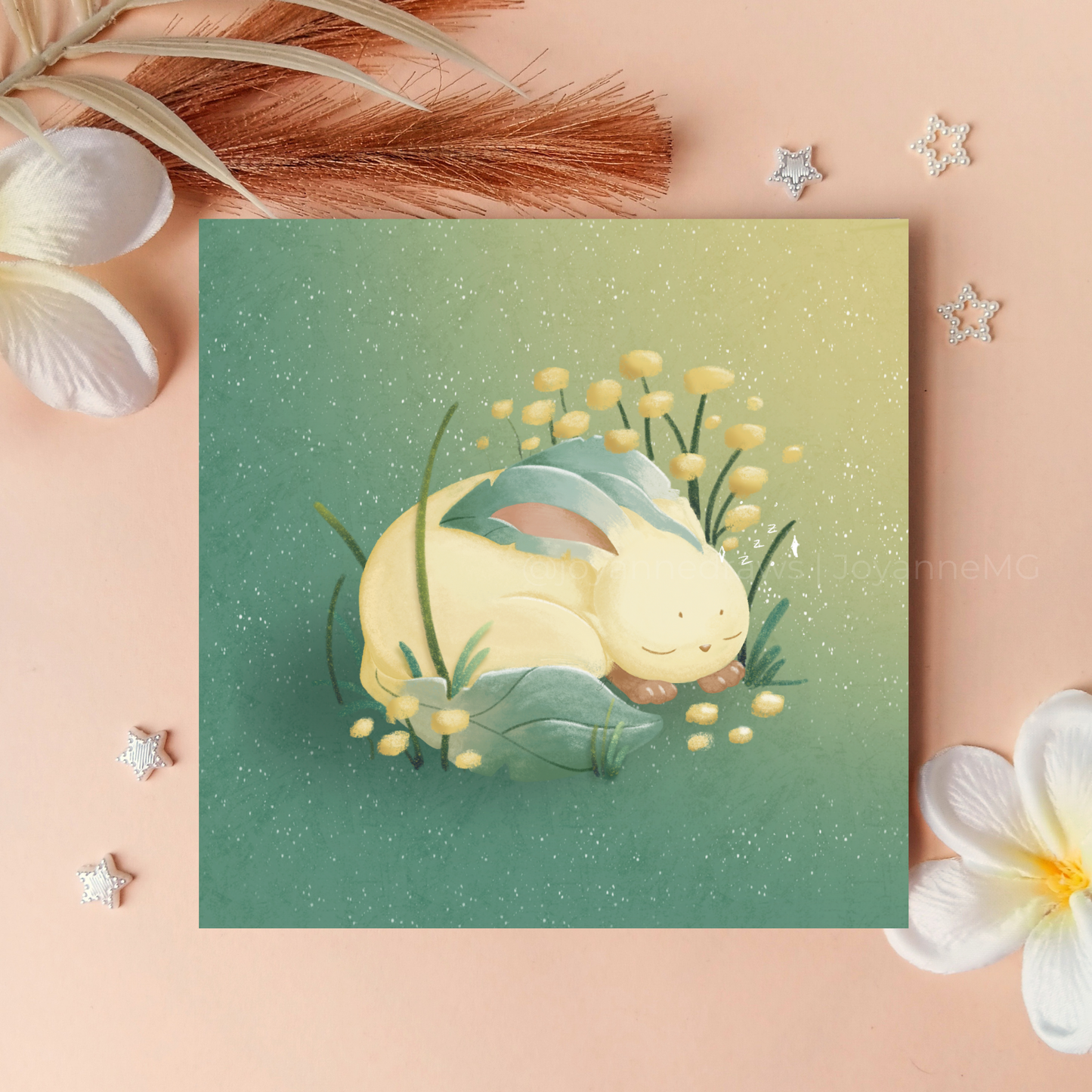 Sleepy Leafy Eeveelution Art Print