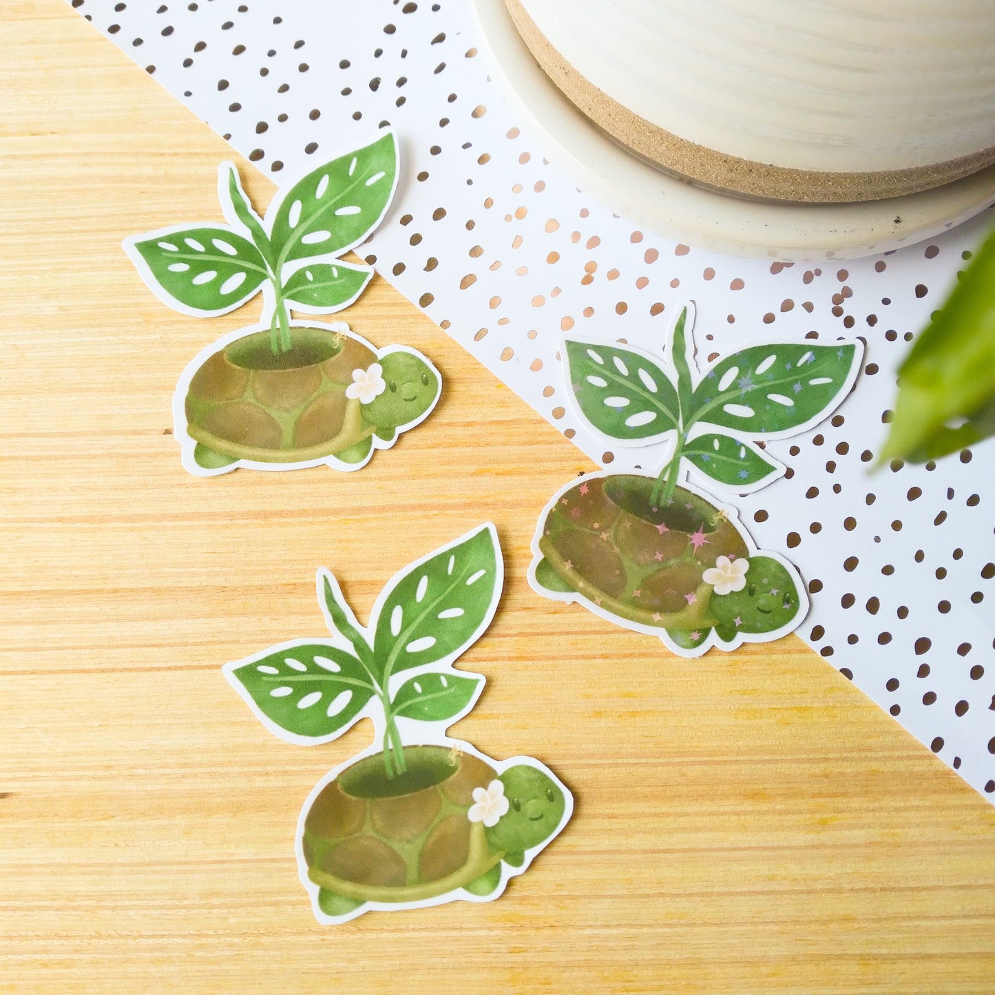 Cute Turtle Planter Vinyl Sticker