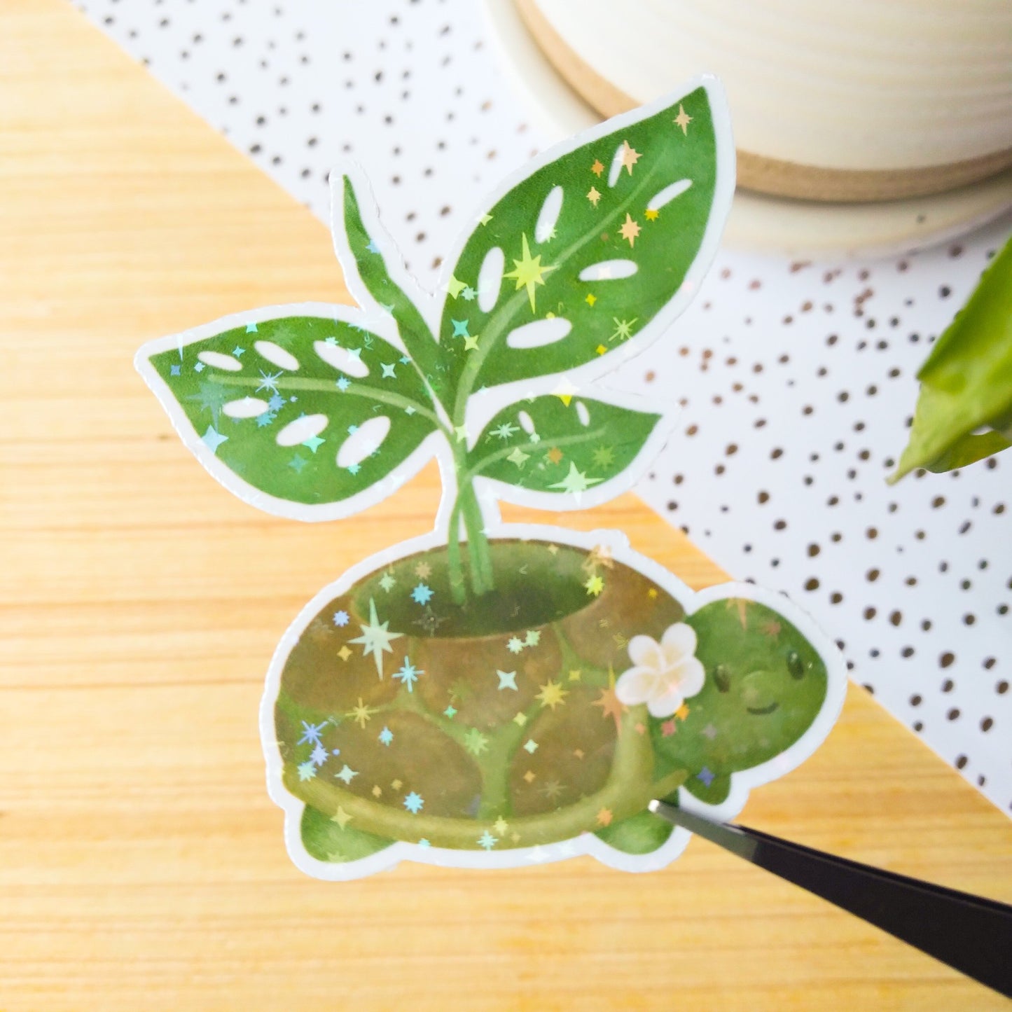 Cute Turtle Planter Vinyl Sticker