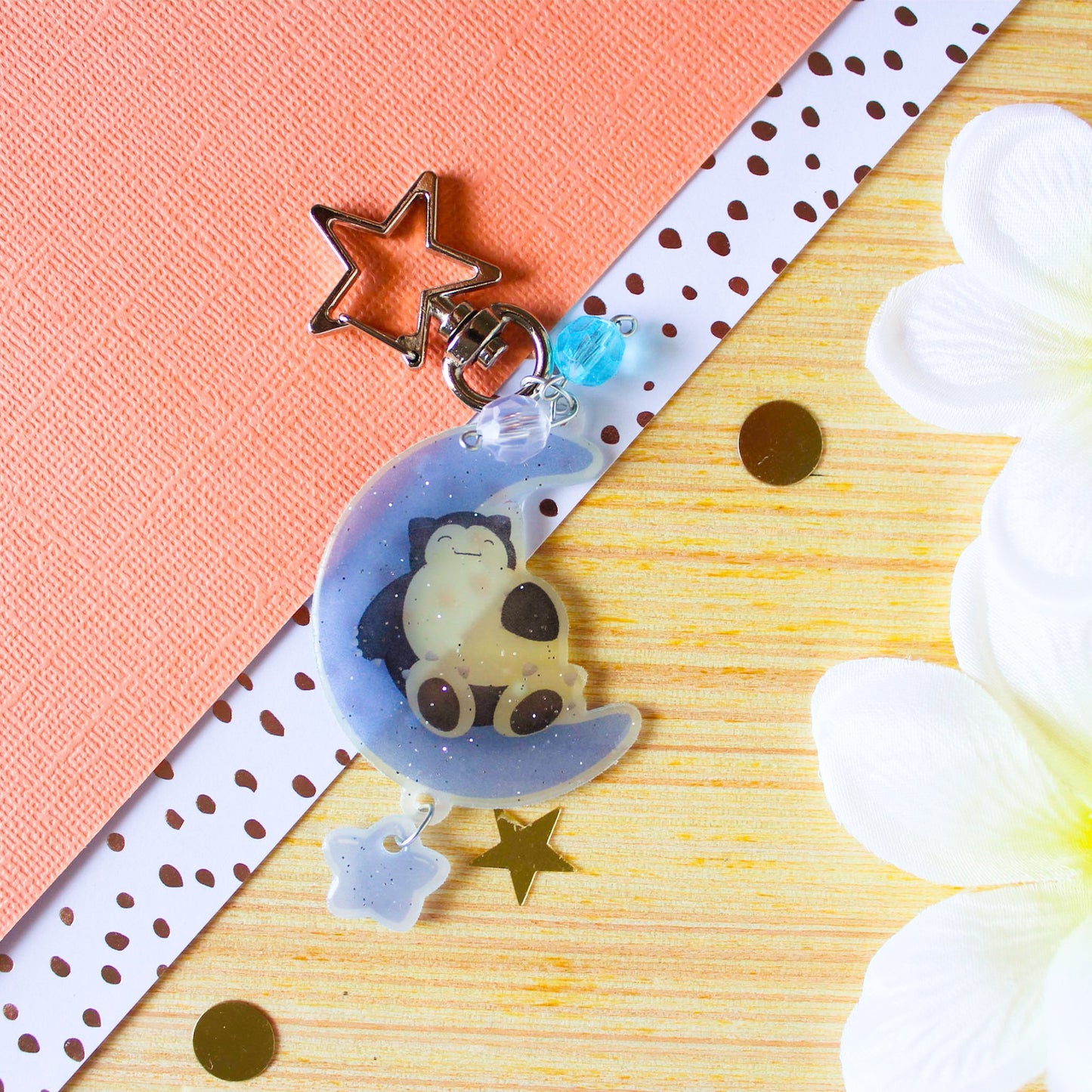 Snorlaxing on the Moon Keychain