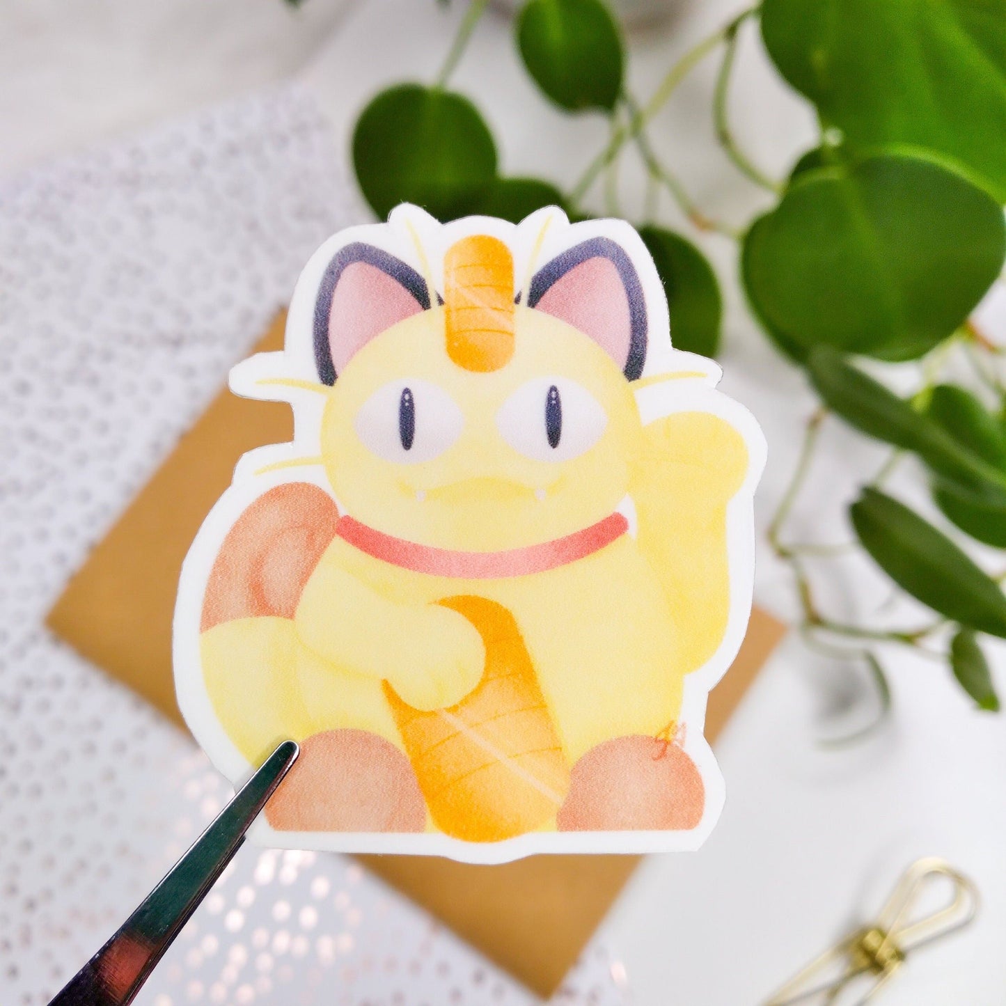 Lucky Meowth Vinyl Sticker