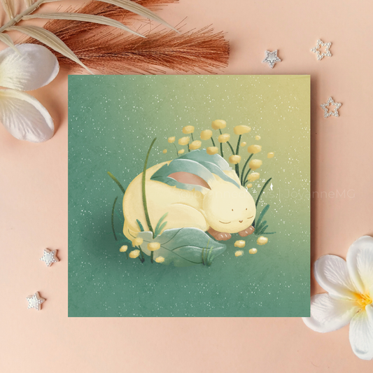 Sleepy Leafy Eeveelution Art Print