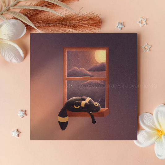 Sleepy Dark Eeveelution Art Print